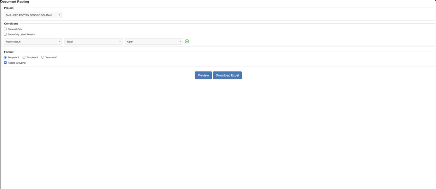 Routing Overdue, the filter form